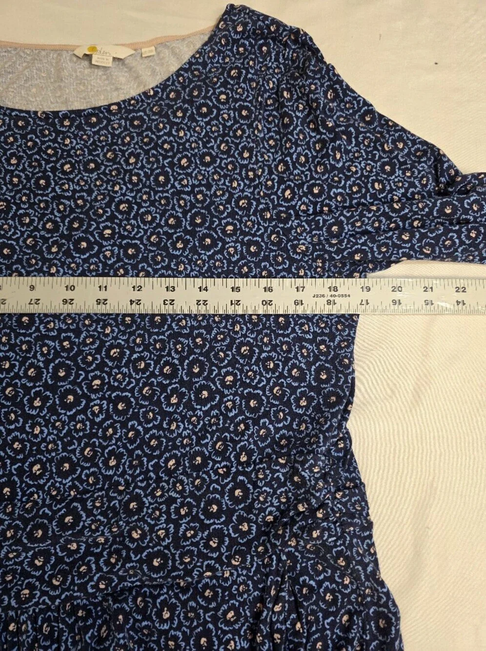 Boden Abigail Long-Sleeve Midi Dress Womens Sz 14(U.S.) Functional Side Pockets